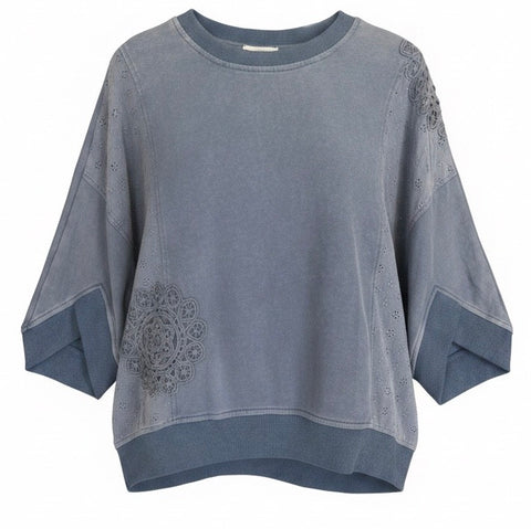 "Percy" Mineral Washed Top, Blue
