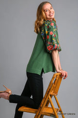 "Leslie" Embroidered Blouse - The Katie Grace Boutique