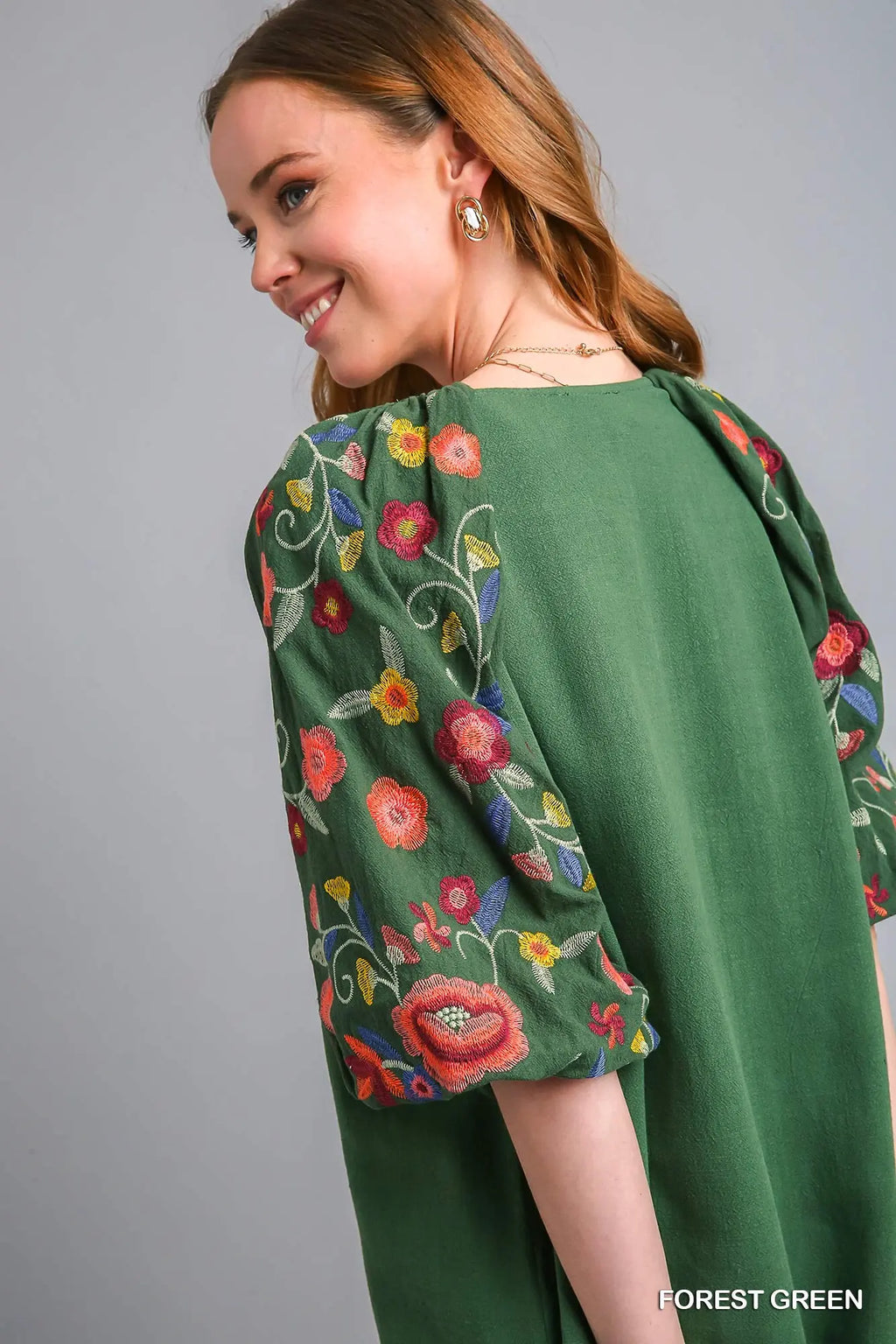 "Leslie" Embroidered Blouse - The Katie Grace Boutique