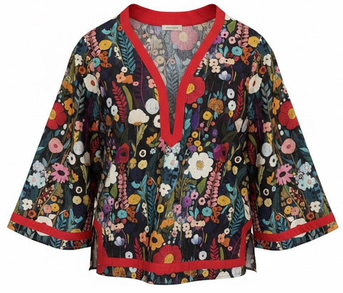 "Poppy" Floral Blouse - The Katie Grace Boutique