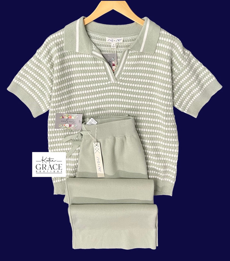 "McKenna" Matching Separates, Sage - The Katie Grace Boutique