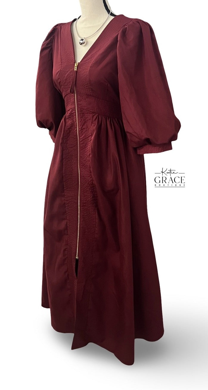 "Maizie" Midi  Zipper Dress