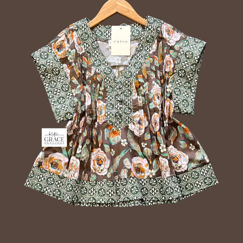 "Lane" Floral Blouse - The Katie Grace Boutique