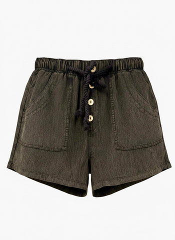 "Kiki"Mineral Washed Shorts - The Katie Grace Boutique