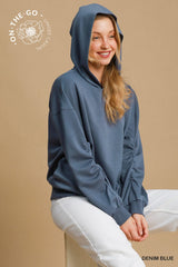 "Eliss" Ruched Sleeve Pullover, Luxe Knit - The Katie Grace Boutique