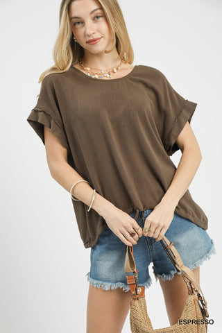 "Choca"  Linen Blend Top