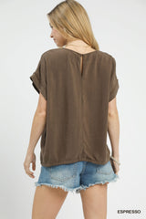 "Choca"  Linen Blend Top