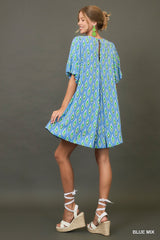 "Amelia" Leaf Motif Dress - The Katie Grace Boutique