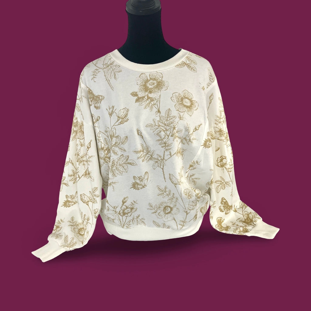 "Fauna" Flower Pullover - The Katie Grace Boutique