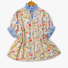 "Clara" Mixed Prints DolmnaTop - The Katie Grace Boutique