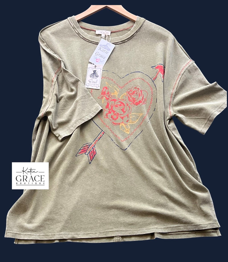 "Charli" Oversized Top - The Katie Grace Boutique