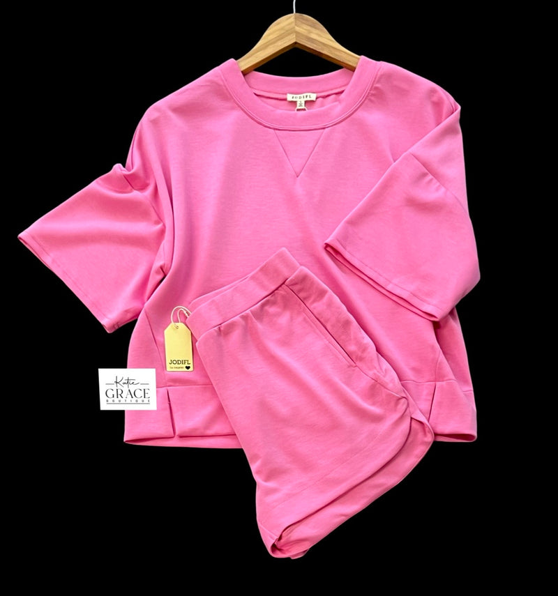 "Riley" Matching Separates, Pink - The Katie Grace Boutique