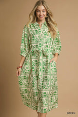 "Sunnie" Button Down Midi Dress - The Katie Grace Boutique
