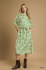 "Sunnie" Button Down Midi Dress - The Katie Grace Boutique