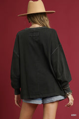 "Macey" Mineral Oversized Top