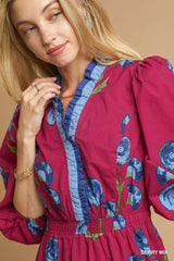 "Christine" Floral Midi Dress - The Katie Grace Boutique