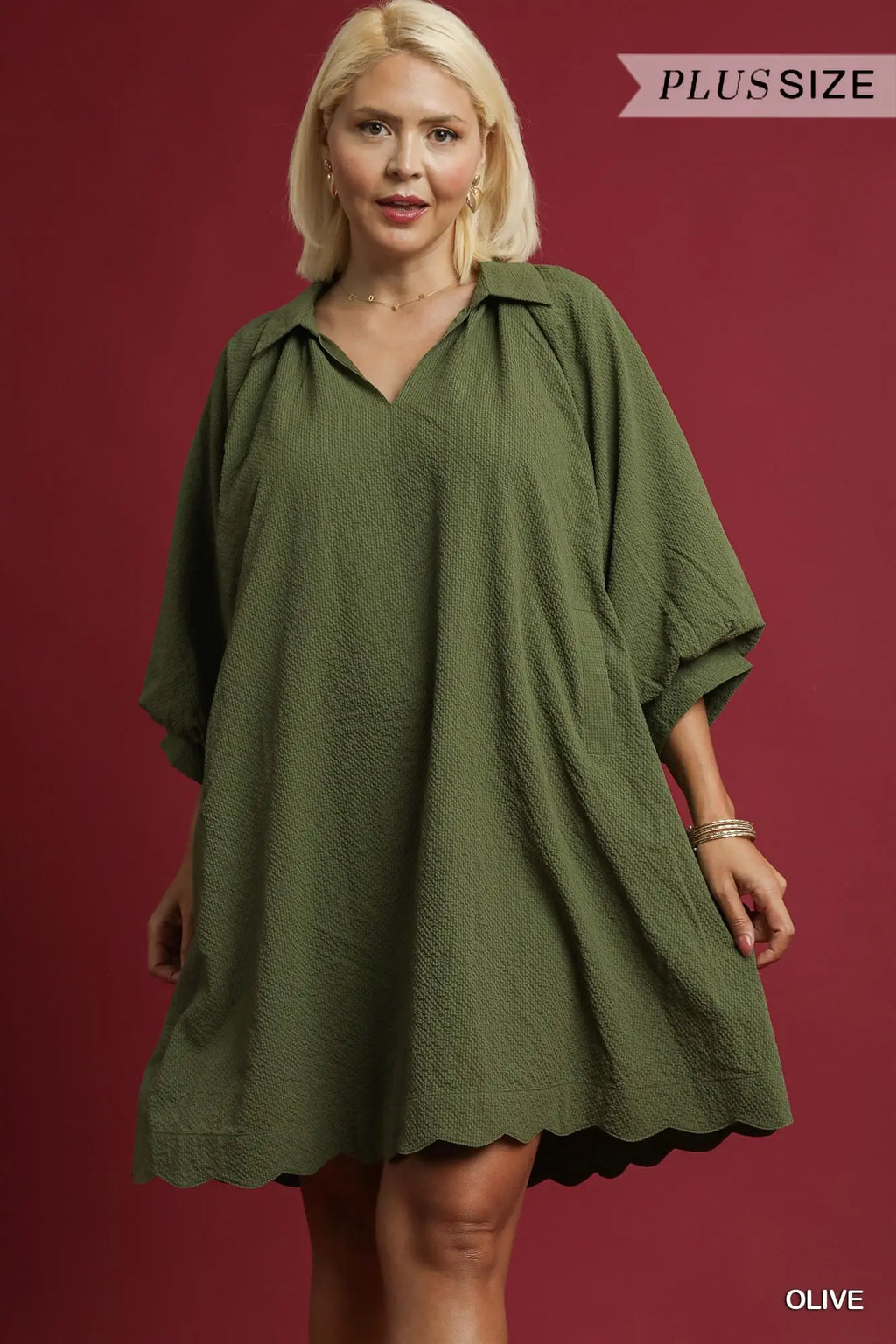 "Carrie" Textured Dress, 2 colors Plus