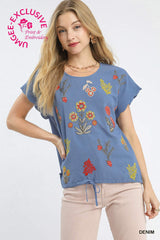 "Shannon" Embroidered Top - The Katie Grace Boutique