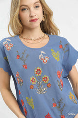 "Shannon" Embroidered Top - The Katie Grace Boutique