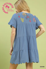"Abbie" Tiered Embroidered Dress - The Katie Grace Boutique