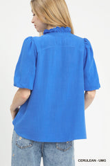 "Alicia" Linen Blend Blouse - The Katie Grace Boutique