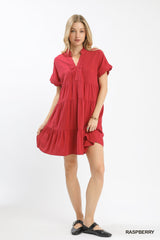 "Tonya" Scalloped Trim Dress - The Katie Grace Boutique