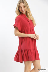"Tonya" Scalloped Trim Dress - The Katie Grace Boutique
