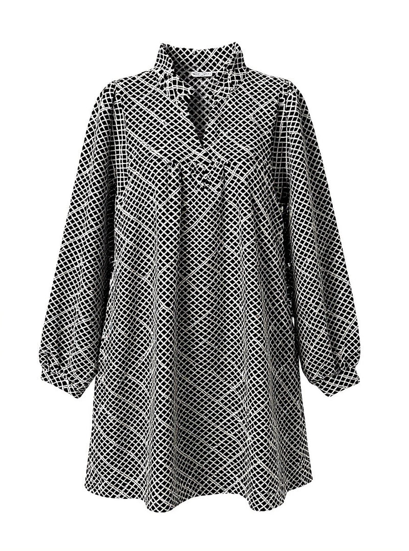 "Cleo" Dress with Ruffled Collar