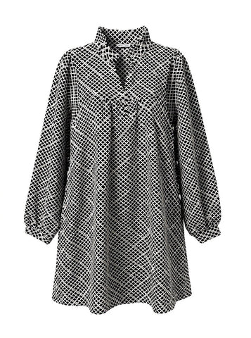 "Cleo" Dress with Ruffled Collar - The Katie Grace Boutique