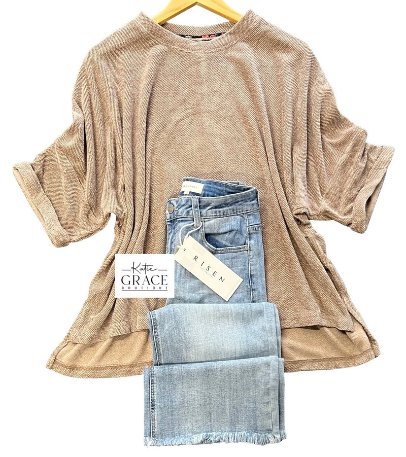 "Sara" Chenille Top - The Katie Grace Boutique