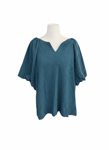 "Kendra" Textured Blouse - The Katie Grace Boutique
