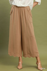 "Leesa" Wide Leg with Scallops Hem