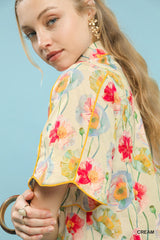 "Coral" Waterprint Blouse - The Katie Grace Boutique