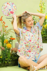 "Clara" Mixed Prints DolmnaTop - The Katie Grace Boutique