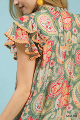 "Audrey" Paisley Dress