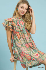 "Audrey" Paisley Dress