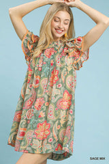 "Audrey" Paisley Dress