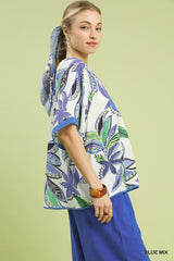 "Marie" Tropical Print Blouse - The Katie Grace Boutique