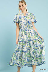 "Madeline" Vase Print Dress - The Katie Grace Boutique