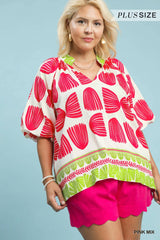 "Lilly" Printed Blouse - The Katie Grace Boutique