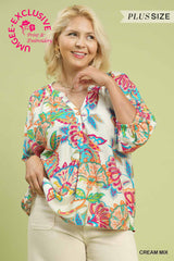 "Deidre" Paisley Blouse, Plus