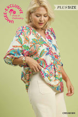 "Deidre" Paisley Blouse, Plus