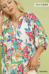 "Deidre" Paisley Blouse, Plus