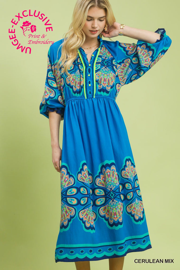 "Viv"  Midi Bold Dress