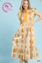 "Summer" Floral Midi Dress