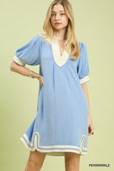"Rue" Linen Blend Dress - The Katie Grace Boutique