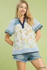 "Daisy" Mix Print Blouse