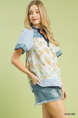 "Daisy" Mix Print Blouse