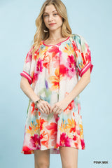 "Coral" Floral Dress - The Katie Grace Boutique