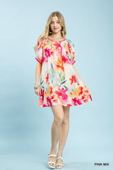 "Coral" Floral Dress - The Katie Grace Boutique